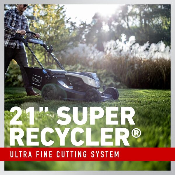 Toro 60V Max* 21 in. (53 cm) Super Recycler® w/Personal Pace® & SmartStow® Lawn Mower with 7.5Ah Battery (21568)