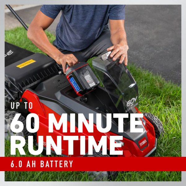 Toro 60V MAX* 21 in. (53 cm) Stripe® Self-Propelled Mower - 6.0Ah Battery/Charger Included (21621)