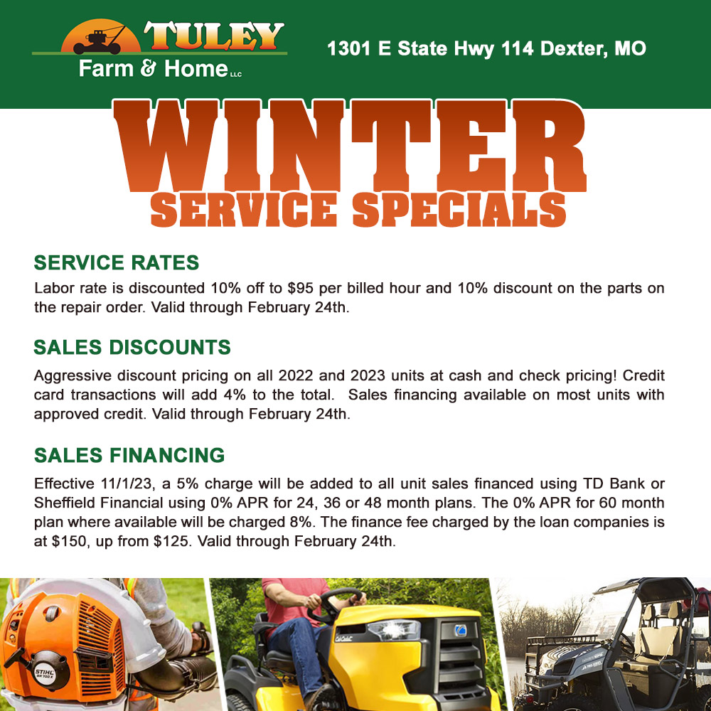 Tuley lawn mower and repair winter service special